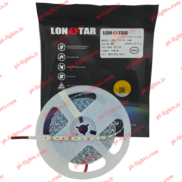 ال ای دی نواری 12 ولت تراکم 120 برندLonstar (5میلی متر)