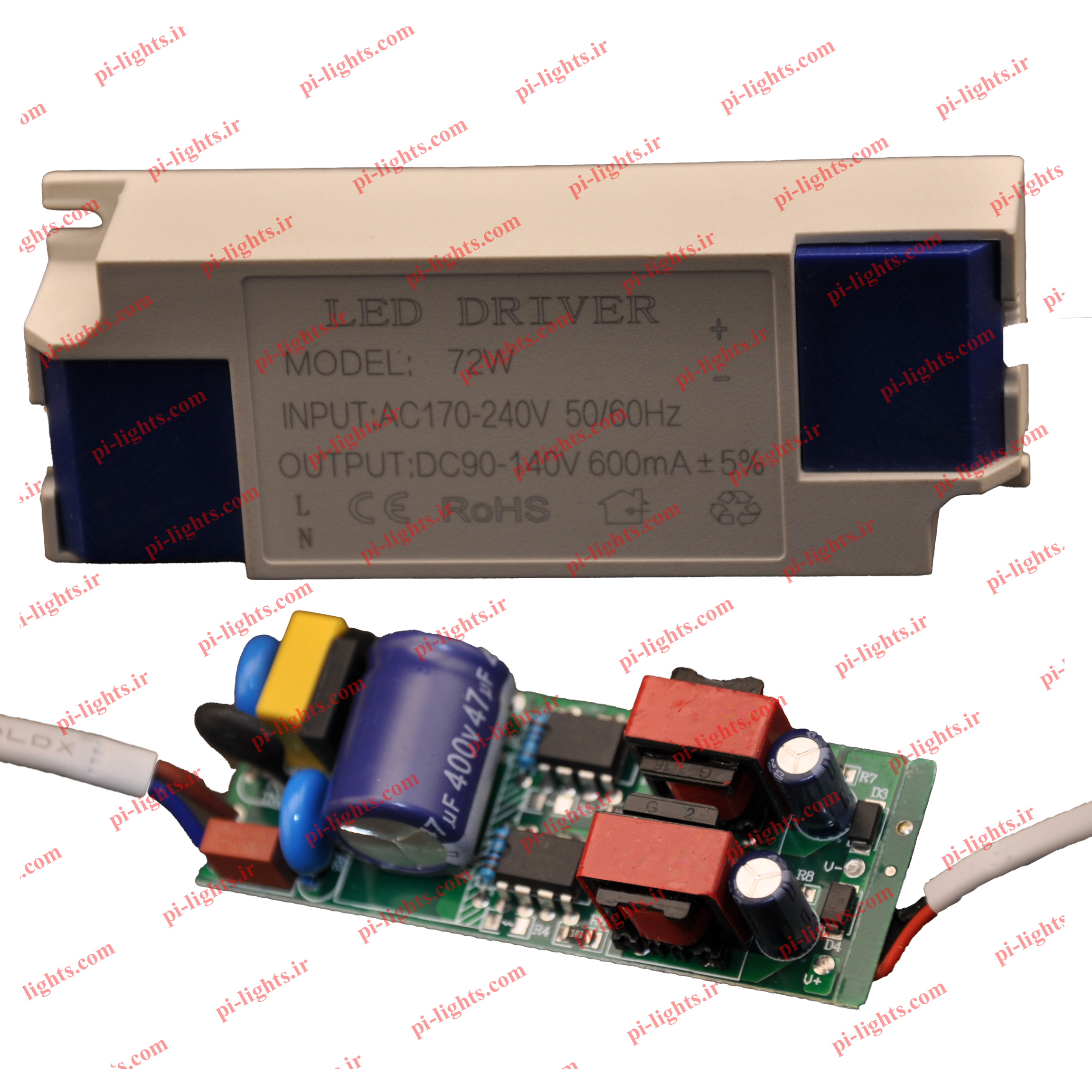 درایور ال ای دی مدل 72 وات 600 میلی امپر